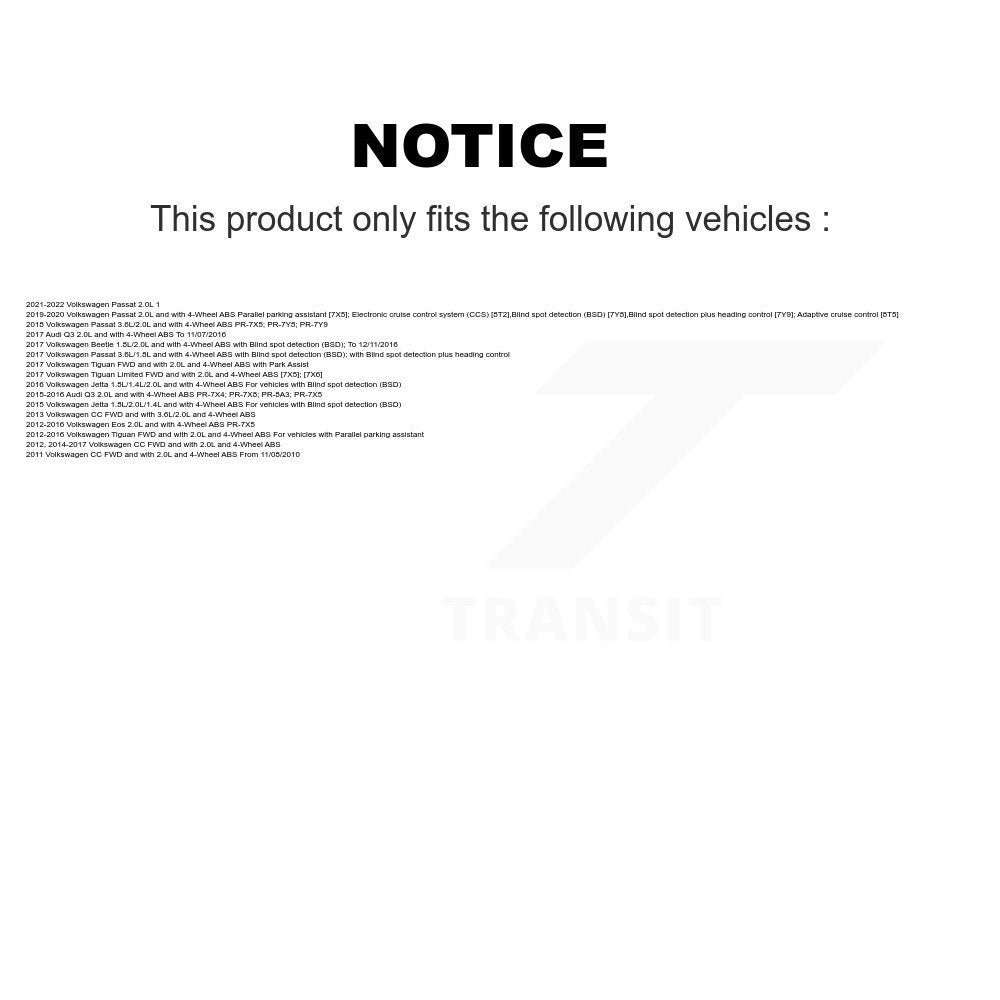 Wheel Hub Bearing Sensor Rear Kit For Volkswagen Jetta Passat Audi Q3 Beetle CC