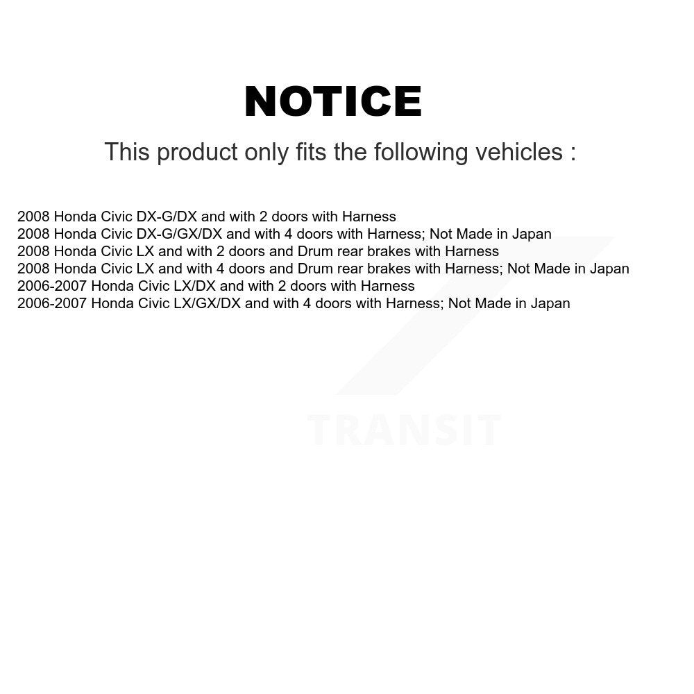 Wheel Hub Bearing And ABS Sensor Rear Kit For Honda Civic
