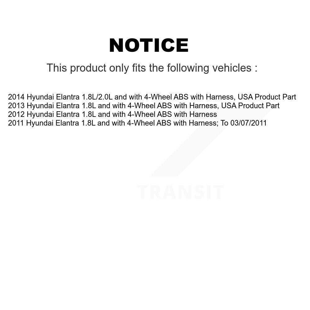Wheel Hub Bearing And ABS Sensor Rear Kit For Hyundai Elantra