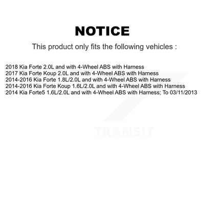 Wheel Hub Bearing And ABS Sensor Rear Kit For Kia Forte Koup Forte5