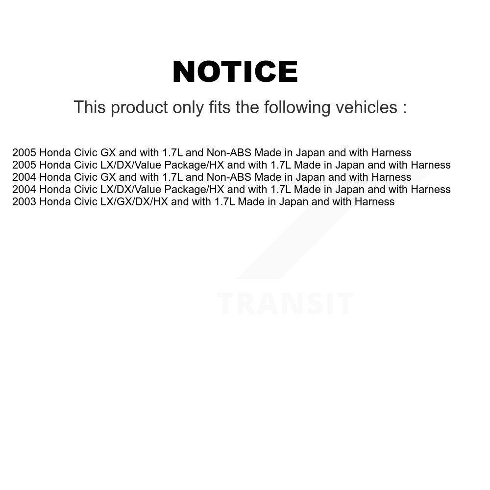 Wheel Hub Bearing & Sensor Rear Kit For Honda Civic Built In Japan with Harness