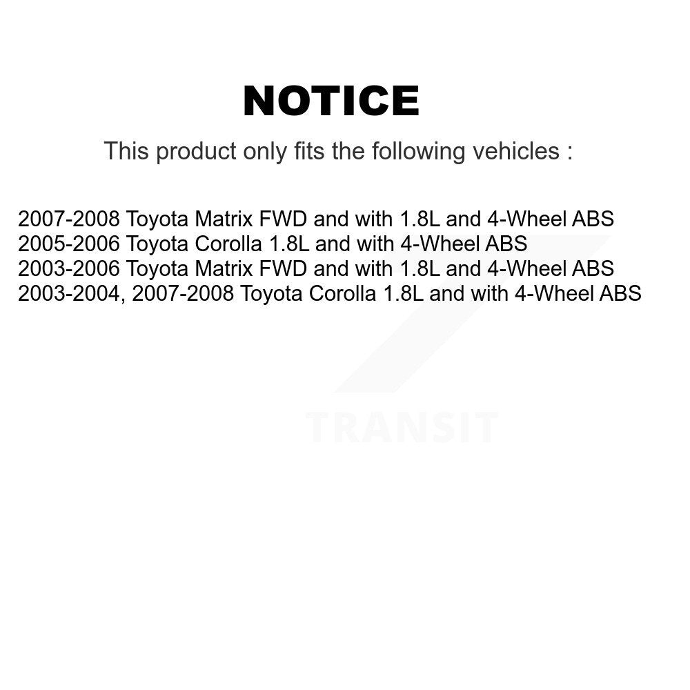 Wheel Hub Bearing & Extra Sensor Rear Kit For Toyota Corolla Matrix Pontiac Vibe