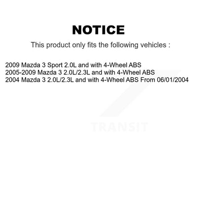 Wheel Hub Bearing And ABS Sensor Rear Kit For Mazda 3 Sport