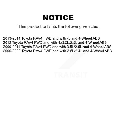 Wheel Hub Bearing And Extra ABS Sensor Rear Kit For Toyota RAV4