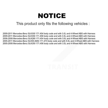 Wheel Bearing & Sensor Rear Kit For Mercedes-Benz SLK350 SLK280 SLK55 AMG SLK300