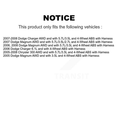 Wheel Hub Bearing And ABS Sensor Rear Kit For Chrysler 300 Dodge Charger Magnum