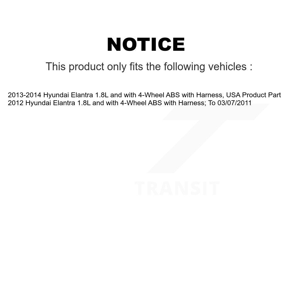 Wheel Hub Bearing And ABS Sensor Rear Kit For Hyundai Elantra