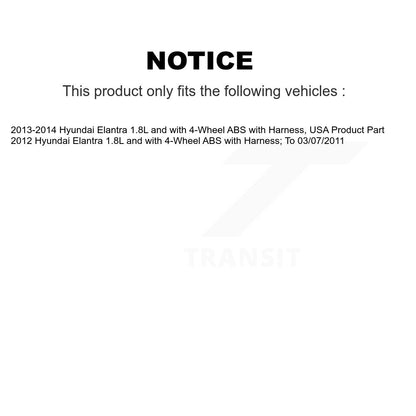 Wheel Hub Bearing And ABS Sensor Rear Kit For Hyundai Elantra