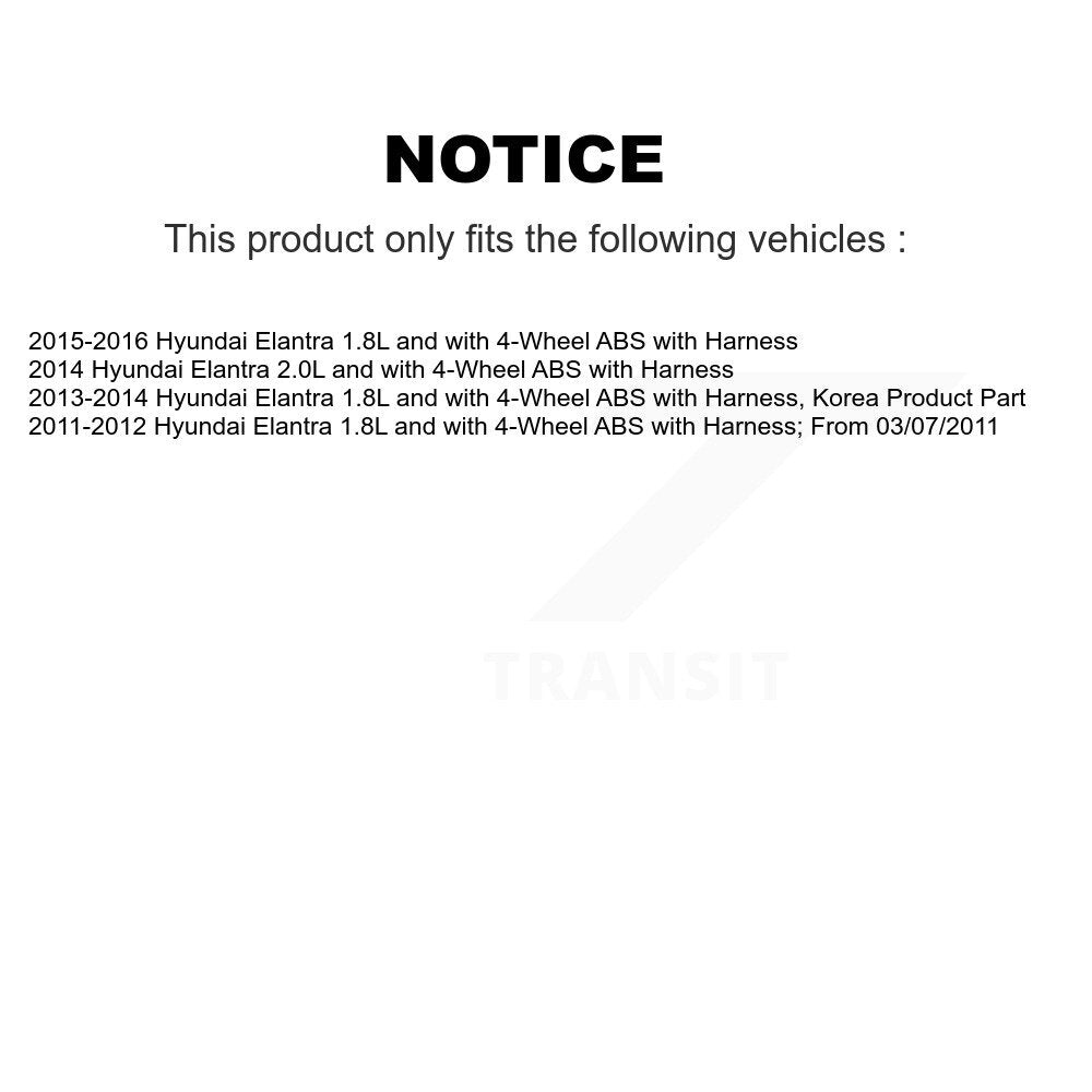 Wheel Hub Bearing And ABS Sensor Rear Kit For Hyundai Elantra