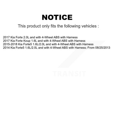 Wheel Hub Bearing And ABS Sensor Rear Kit For Kia Forte5 Forte Koup