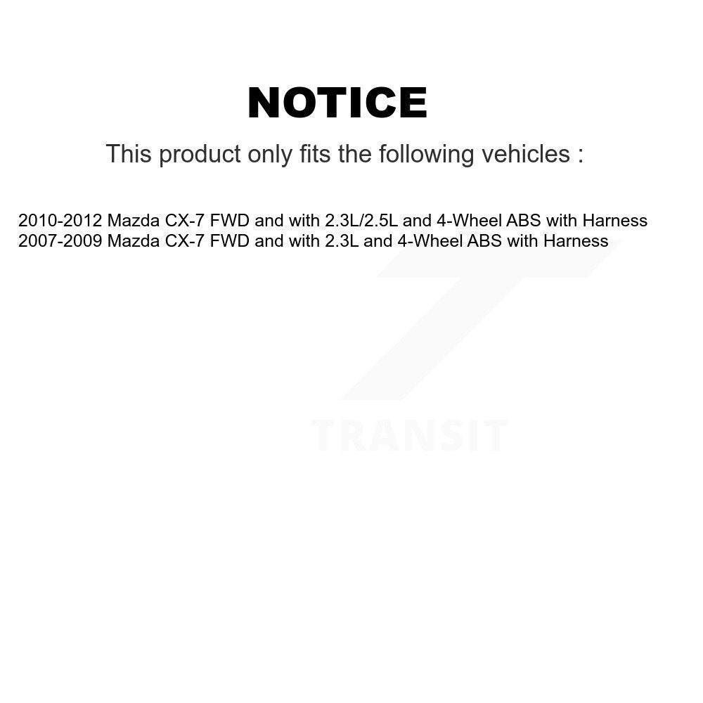 Wheel Hub Bearing And ABS Sensor Rear Kit For Mazda CX-7 with Harness