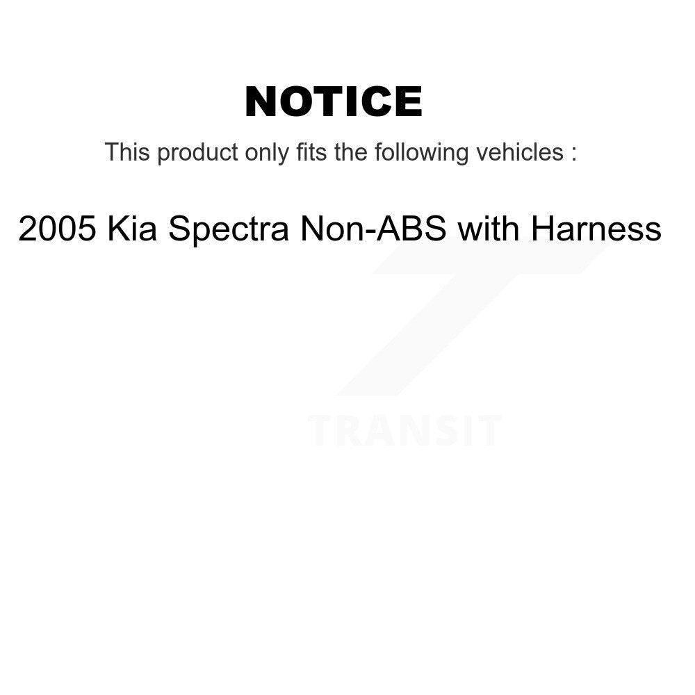 Wheel Hub Bearing ABS Sensor Rear Kit For 2005 Kia Spectra Non-ABS with Harness