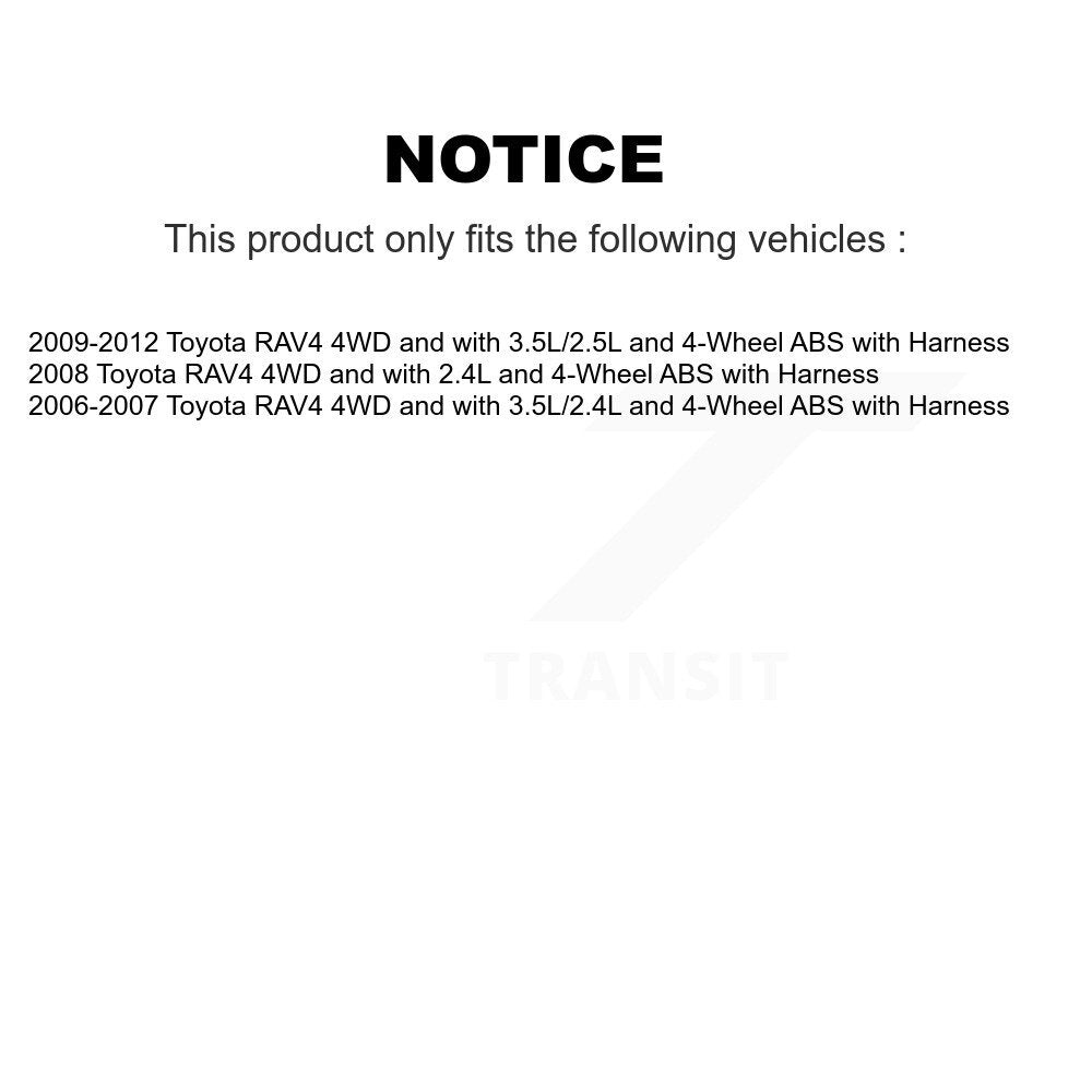 Wheel Hub Bearing And ABS Sensor Rear Kit For Toyota RAV4