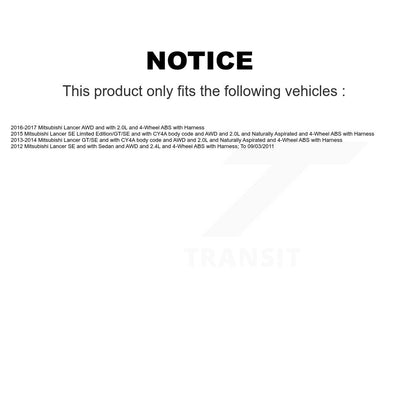 Wheel Hub Bearing And ABS Sensor Rear Kit For Mitsubishi Lancer