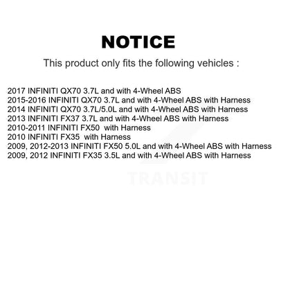 Wheel Hub Bearing And ABS Sensor Rear Kit For INFINITI FX35 QX70 FX50 FX37