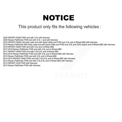 Wheel Hub Bearing & ABS Sensor Rear Kit For Nissan Pathfinder INFINITI QX60 JX35