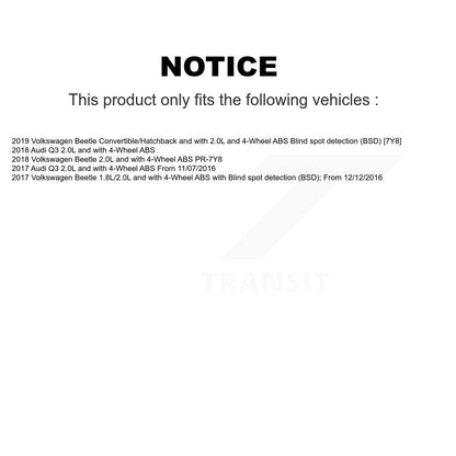 Wheel Hub Bearing And ABS Sensor Rear Kit For 2018 Audi Q3 2.0L with 4-Wheel