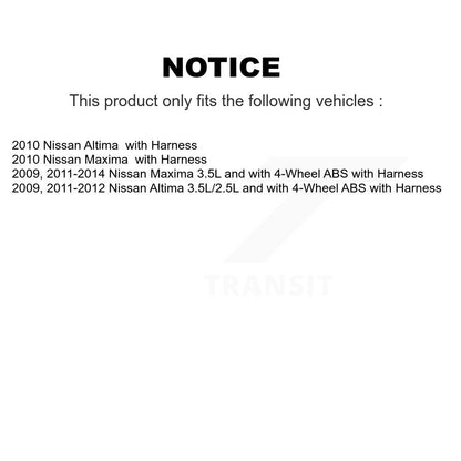 Wheel Hub Bearing And ABS Sensor Rear Kit For Nissan Altima Maxima with Harness