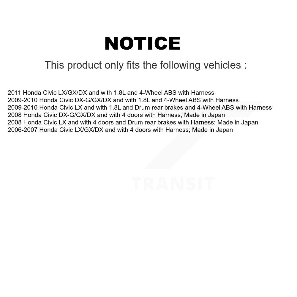Wheel Hub Bearing And ABS Sensor Rear Kit For Honda Civic