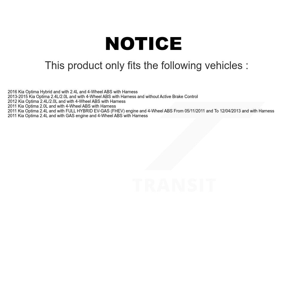 Wheel Hub Bearing And ABS Sensor Rear Kit For Kia Optima