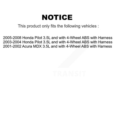 Wheel Bearing & Sensor Rear Kit For Honda Pilot Acura MDX 3.5L with 4-Wheel ABS