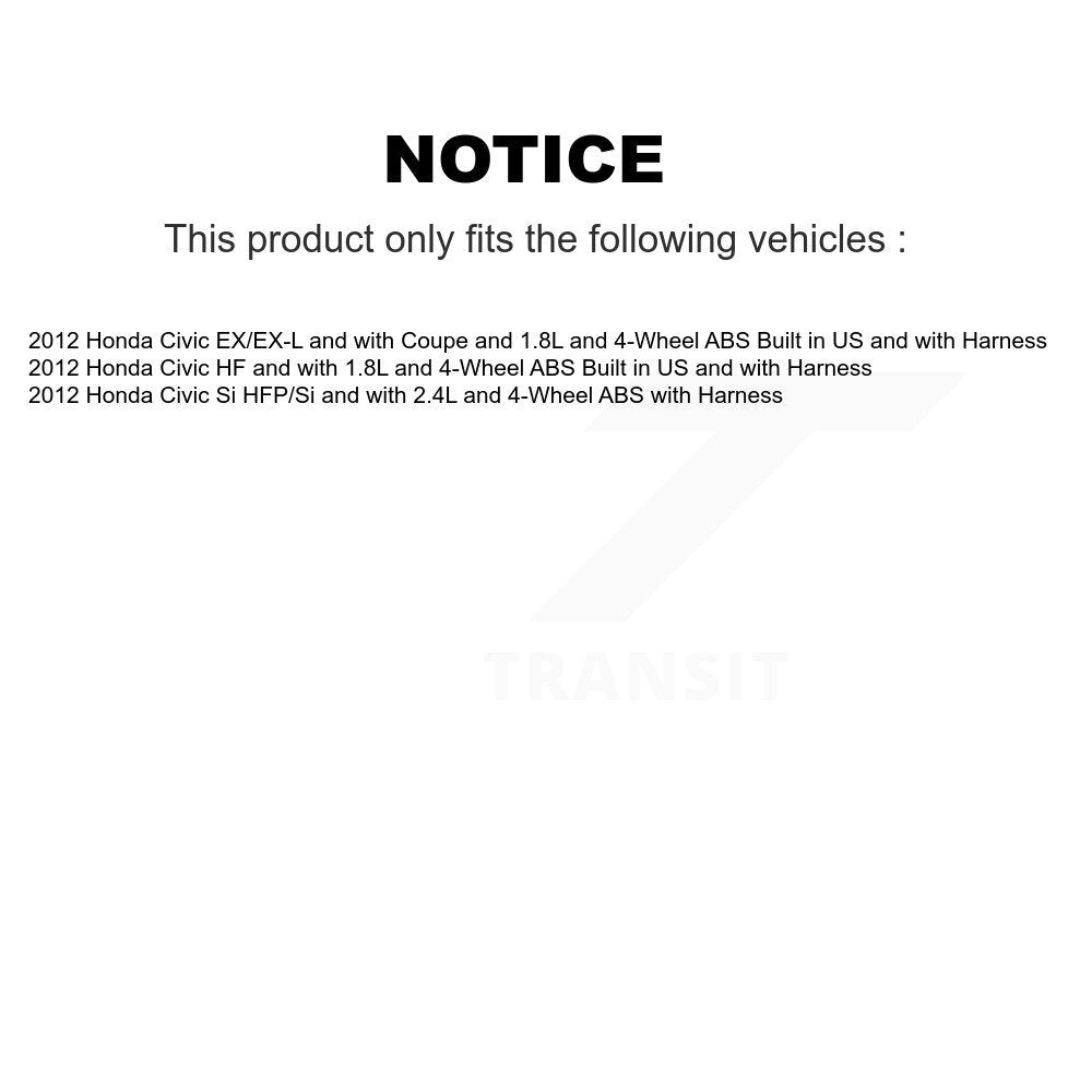 Wheel Hub Bearing And ABS Sensor Rear Kit For Honda Civic