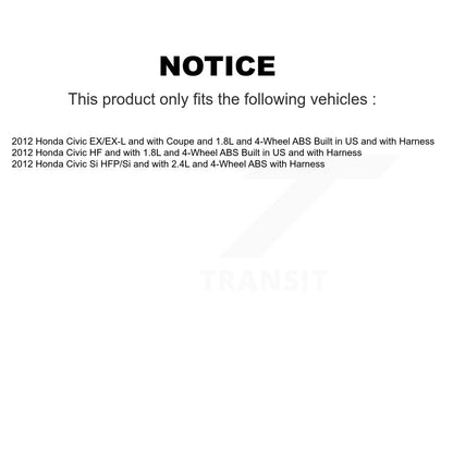 Wheel Hub Bearing And ABS Sensor Rear Kit For Honda Civic