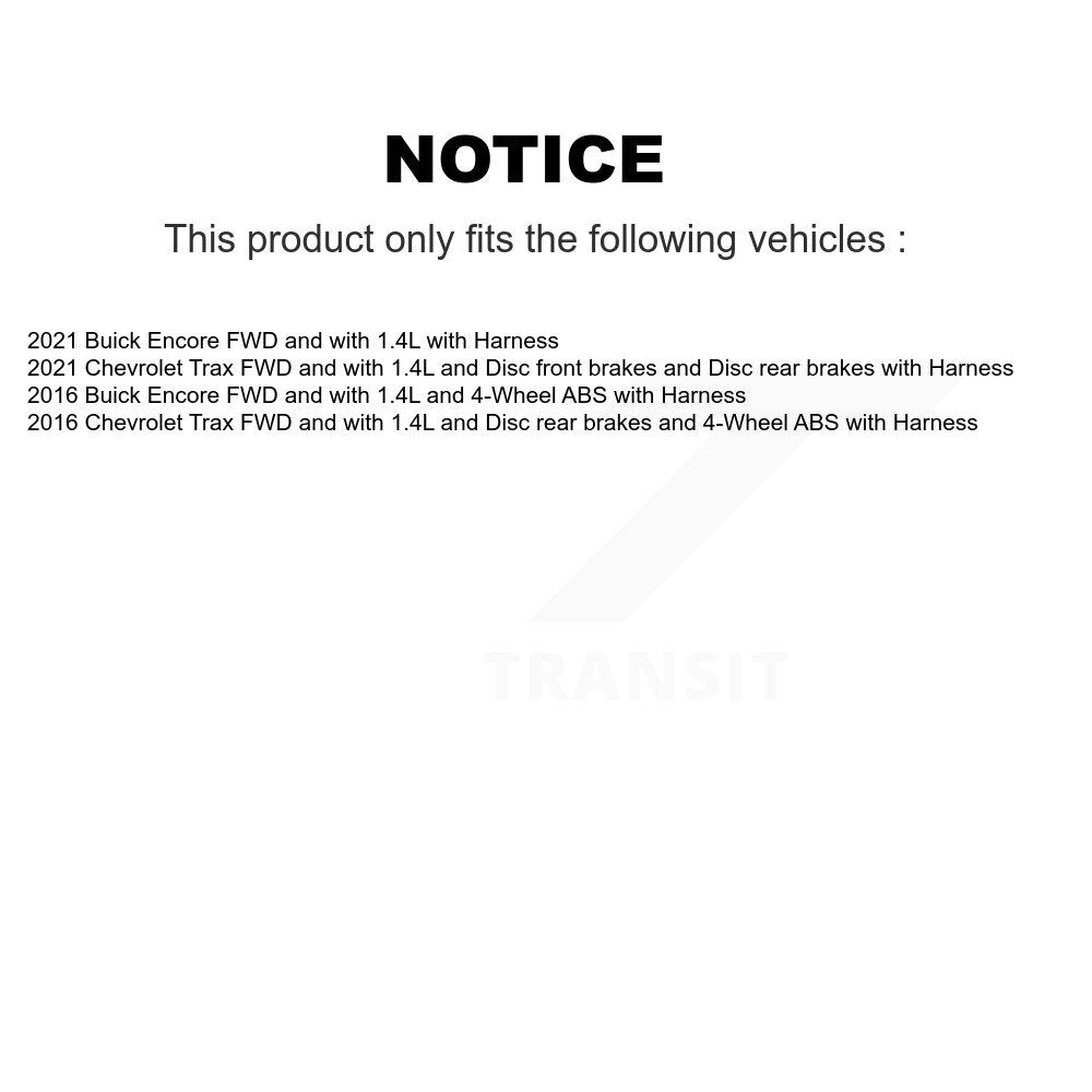 Wheel Hub Bearing And Extra ABS Sensor Rear Kit For Buick Encore Chevrolet Trax