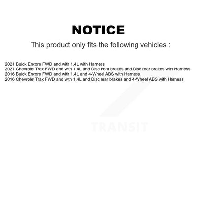 Wheel Hub Bearing And Extra ABS Sensor Rear Kit For Buick Encore Chevrolet Trax
