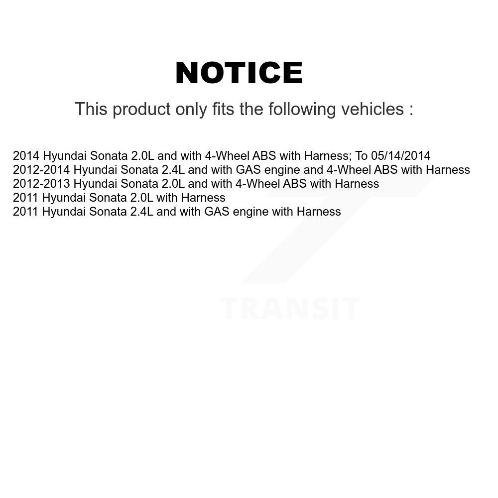 Wheel Hub Bearing And ABS Sensor Rear Kit For Hyundai Sonata