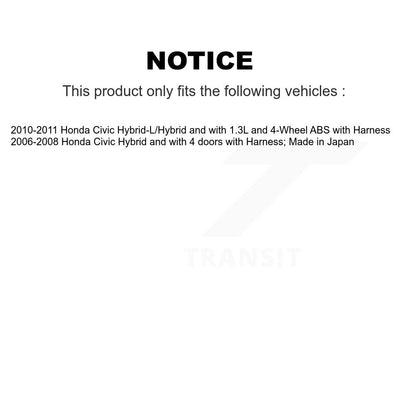 Wheel Hub Bearing And ABS Sensor Rear Kit For Honda Civic