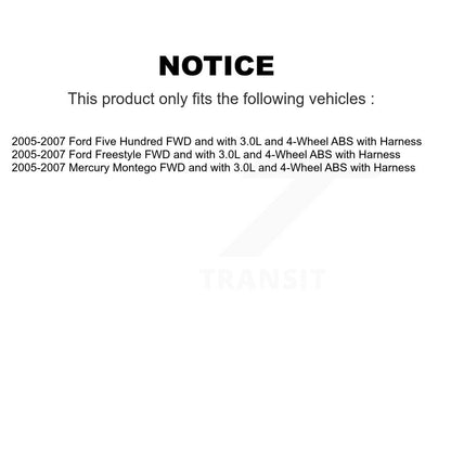 Wheel Hub Bearing & ABS Sensor Rear Kit For Ford Five Hundred Freestyle Mercury