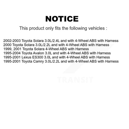 Wheel Hub Bearing ABS Sensor Rear Kit For Toyota Camry Solara Avalon Lexus ES300
