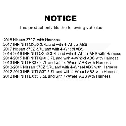 Wheel Hub Bearing & Sensor Rear Kit For INFINITI QX50 G37 Nissan 370Z EX35 EX37