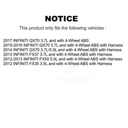Wheel Hub Bearing And ABS Sensor Rear Kit For INFINITI QX70 FX35 FX37 FX50