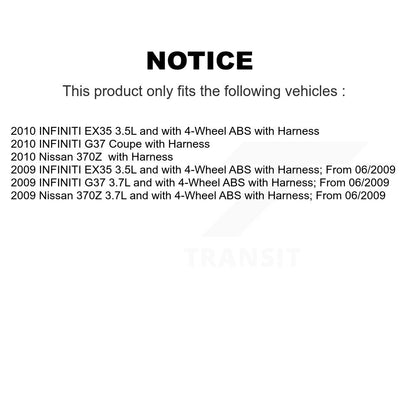 Wheel Hub Bearing And ABS Sensor Rear Kit For INFINITI G37 EX35 Nissan 370Z