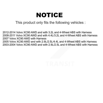 Wheel Hub Bearing And ABS Sensor Rear Kit For Volvo XC90 with Harness