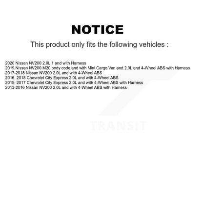 Wheel Hub Bearing & ABS Sensor Rear Kit For Nissan NV200 Chevrolet City Express
