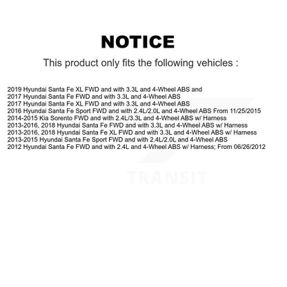 Wheel Hub Bearing & Extra Sensor Rear Kit For Hyundai Santa Fe Sport Kia Sorento
