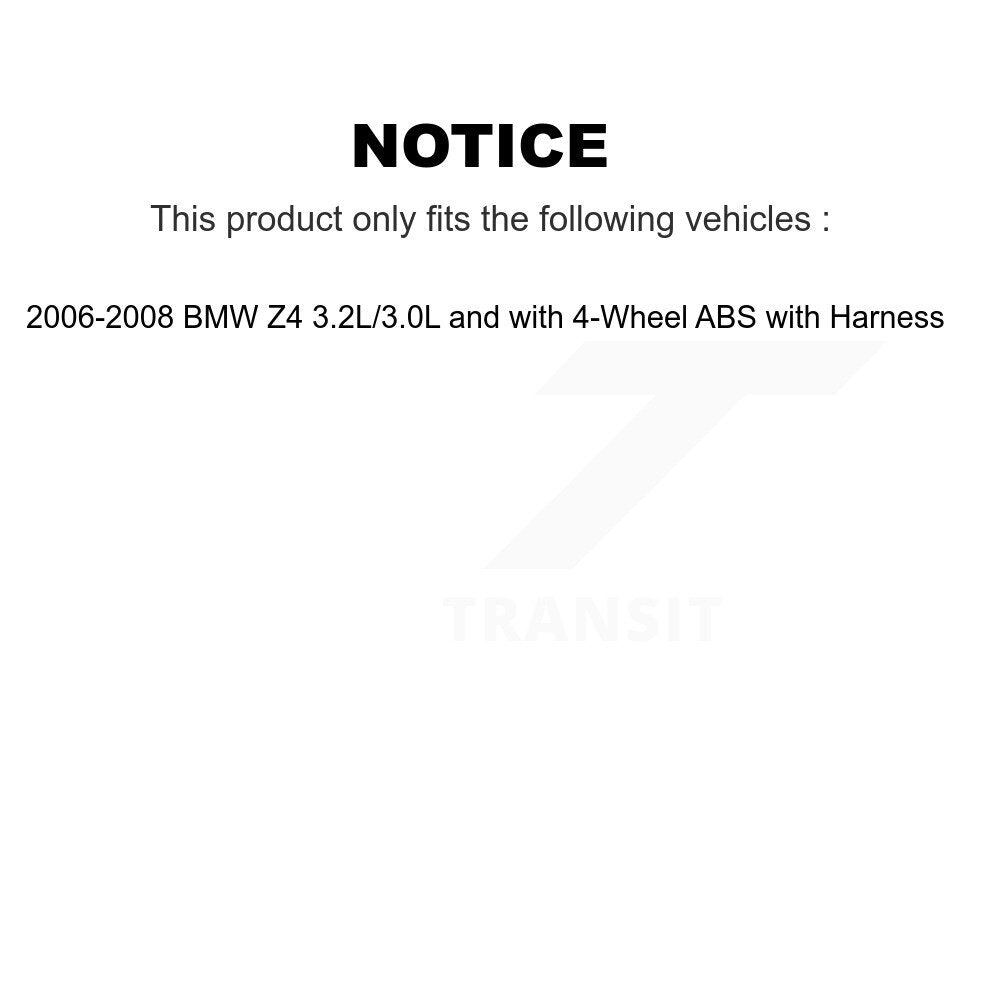 Wheel Bearing Sensor Rear Kit For BMW Z4 3.2L 3.0L with 4-Wheel ABS Harness
