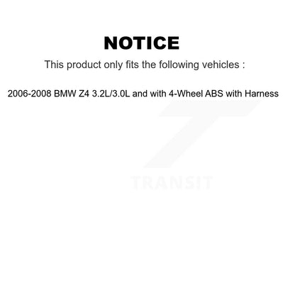 Wheel Bearing Sensor Rear Kit For BMW Z4 3.2L 3.0L with 4-Wheel ABS Harness