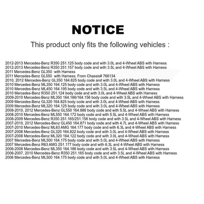 Wheel Bearing Sensor Rear Kit For Mercedes-Benz ML350 ML320 GL350 R350 GL320 AMG