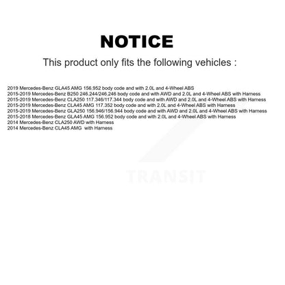 Wheel Hub Bearing Sensor Rear Kit For Mercedes-Benz GLA250 CLA250 B250 CLA45 AMG