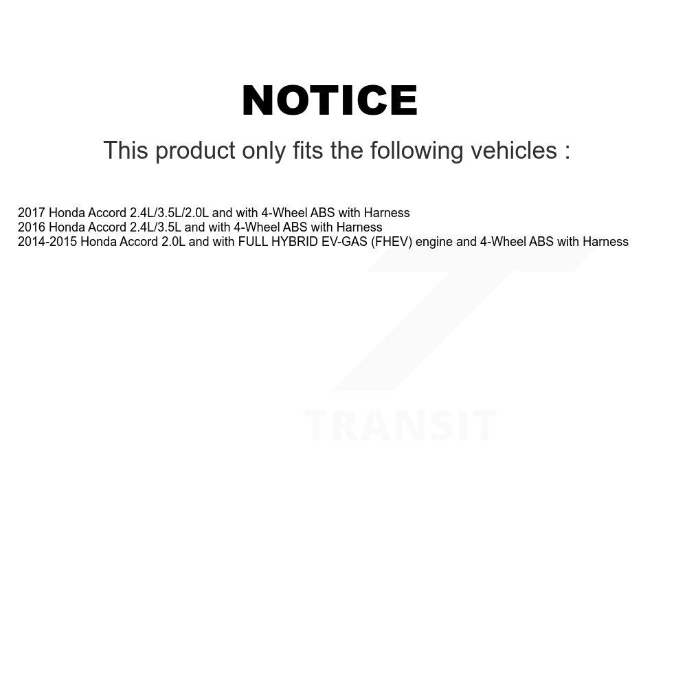 Wheel Hub Bearing And ABS Sensor Rear Kit For Honda Accord with Harness