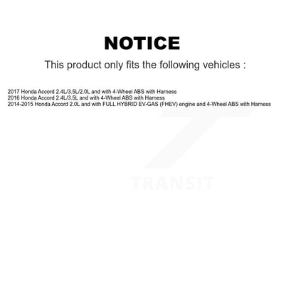 Wheel Hub Bearing And ABS Sensor Rear Kit For Honda Accord with Harness