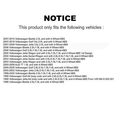Wheel Hub Bearing Sensor Rear Kit For Volkswagen Jetta Golf Beetle City Audi TT