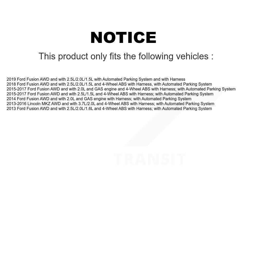 Wheel Hub Bearing And ABS Sensor Rear Kit For Ford Fusion Lincoln MKZ