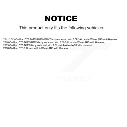 Wheel Hub Bearing And ABS Sensor Rear Kit For Cadillac CTS with Harness