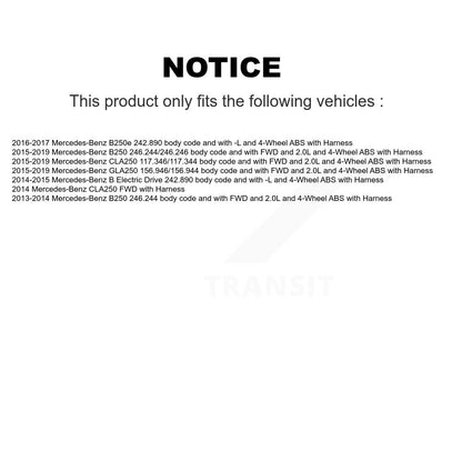 Wheel Hub Bearing & Sensor Rear Kit For Mercedes-Benz GLA250 CLA250 B250 B Drive