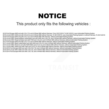 Wheel Hub Bearing And ABS Sensor Rear Kit For Ford Escape Lincoln MKC